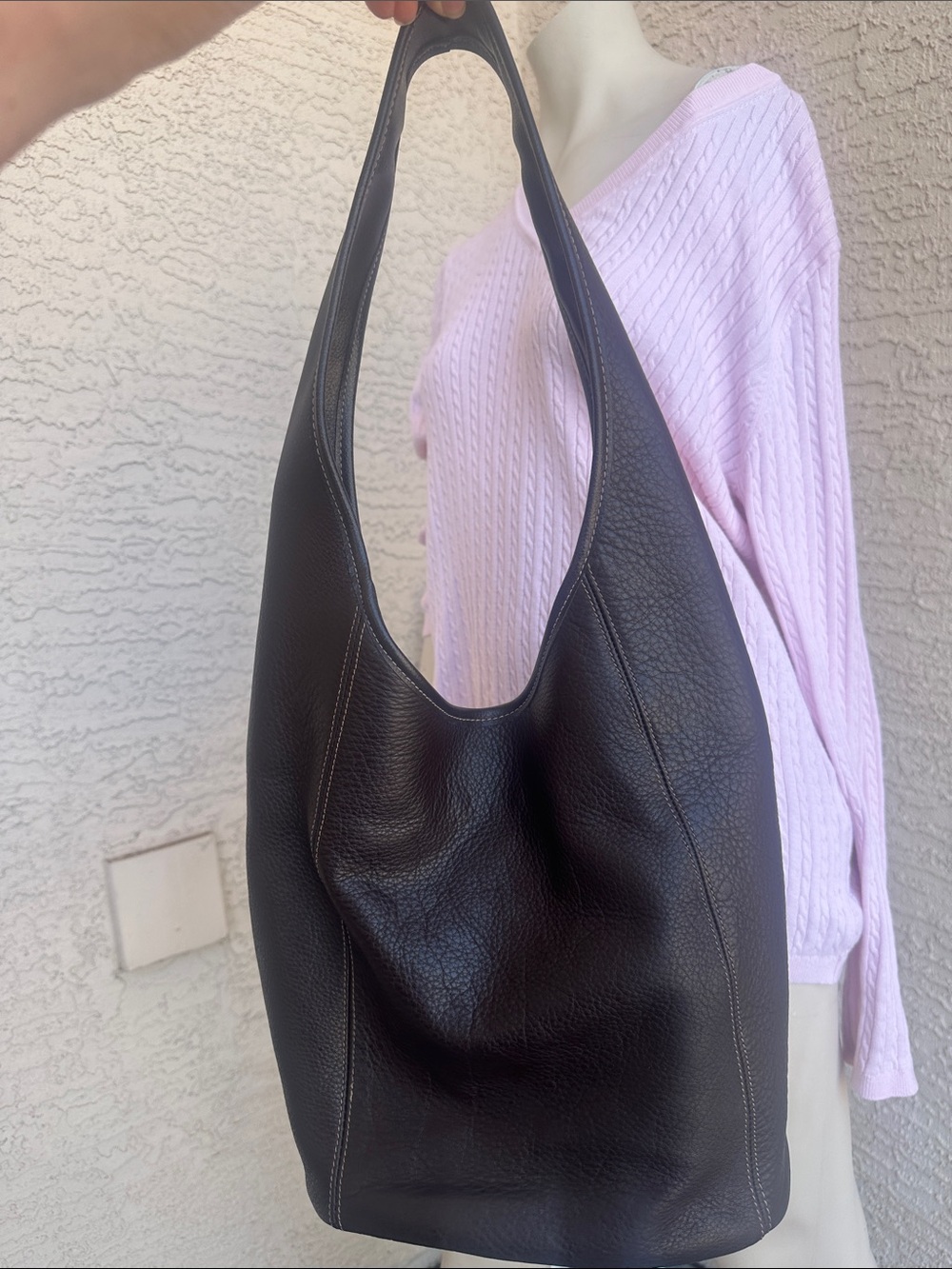 St. John's Bay Brown Pebble Leather Hobo